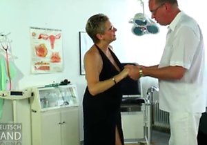 Short-haired granny getting plowed violently