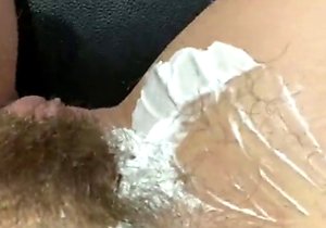 Mature cunt getting shaved in a fetish video