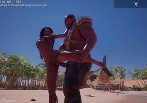 Impossibly hot scene: beachside sex with a 3D mature