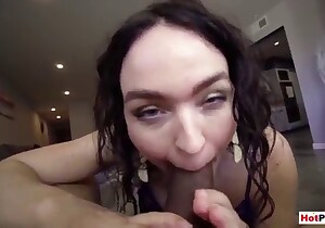 Brunette sucking dick and being a total whore